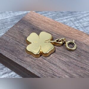 Vintage Monet Gold Four-Leaf Clover Pendant Charm